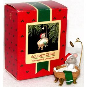 1988 Hallmark Artist's Favorites Midnight Snack Ornament Mouse Donut Bob Seidler